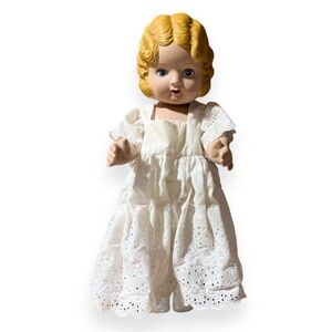 Vintage 1991 Daisy Kingdom Pansy Doll Dress Shoes Socks Blonde Hair Blue Eyes